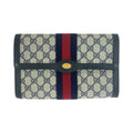 Gucci Sherry Line Navy Red GG Supreme Canvas 67 014 Clutch