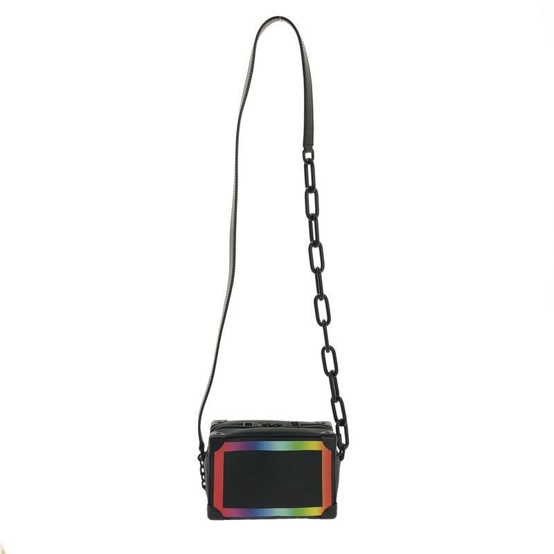 Louis Vuitton Taiga Soft Trunk Leather Chain Shoulder Bag Black