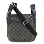 Gucci GG Canvas Shoulder Bag Crossbody Leather Dark Gray Black Outlet — view 2