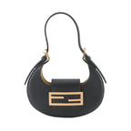 Fendi Cookie Mini Hand Bag Leather Black Gold
