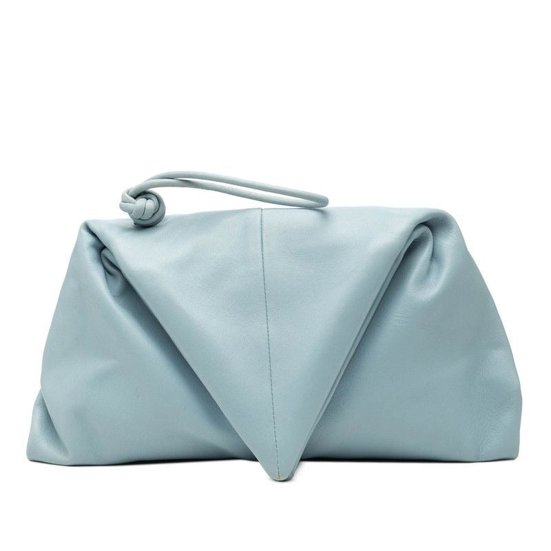 Bottega Veneta Triangle Light Blue Leather