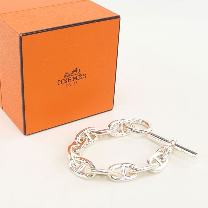 Hermes Chaine D'ancre TGM 10Koma Bracelet Silver 925