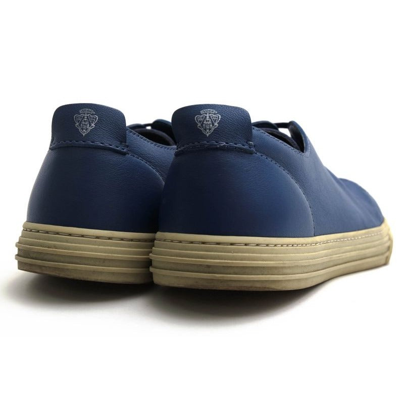 Gucci Shoes Sneakers Low Cut Men Leather Blue Mirosoft — view 3