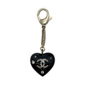 Chanel Key Holder Heart Charm Coco Mark Stone Black 2022 AW