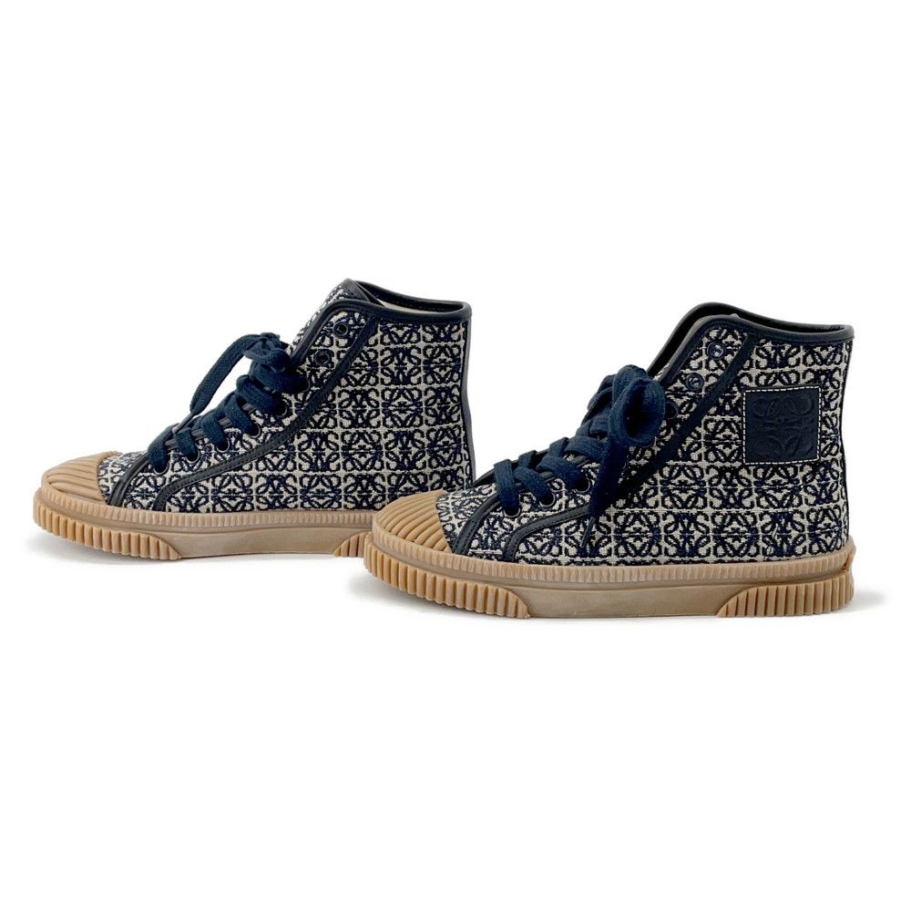 Loewe Sneakers Anagram High Cut Canvas 36 Shoes Navybeige — view 2