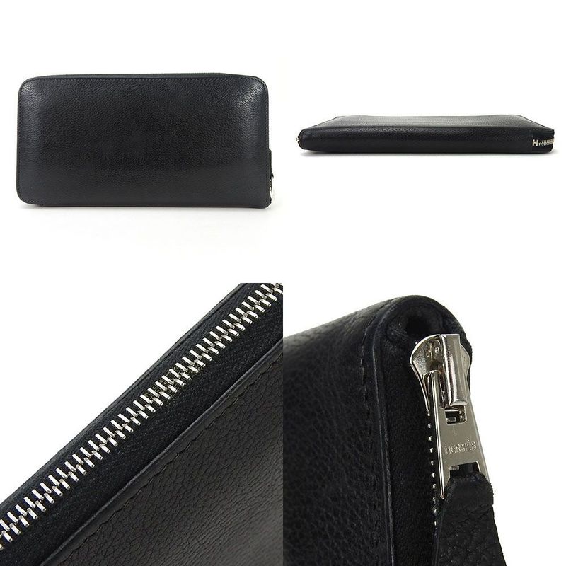 Hermes Round Zipper Long Wallet Azapplong Classiccles Zarj Engraved Silverhardw — view 3