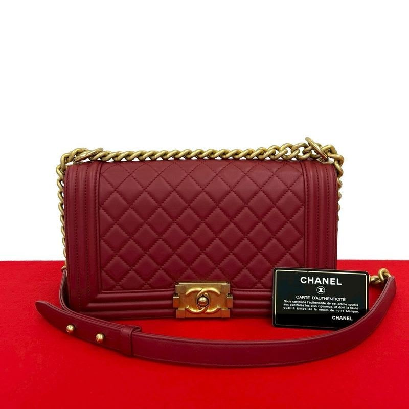 Chanel Boy Lambskin Chain Shoulder Bag