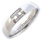 Hermes Ring Hella Cles Motif Points Diamond Total 18k White Gold 52