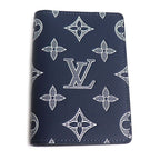 Louis Vuitton Organizer Poche Card Case Monogram Shadow Navy Purchased