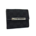 Gucci Bifold Wallet GG Canvas Black Hook Silver