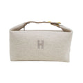 Hermes Brid A Black GM Au-carre Handbag Pouch Seigle Beige