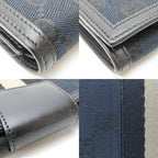 Gucci Long Wallet 035.0416.2180 Webline GG Canvas Black Fold Classic Women Men — view 4
