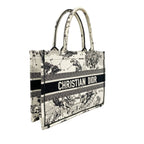 Dior Tote Book Canvas White Black Cles — view 2