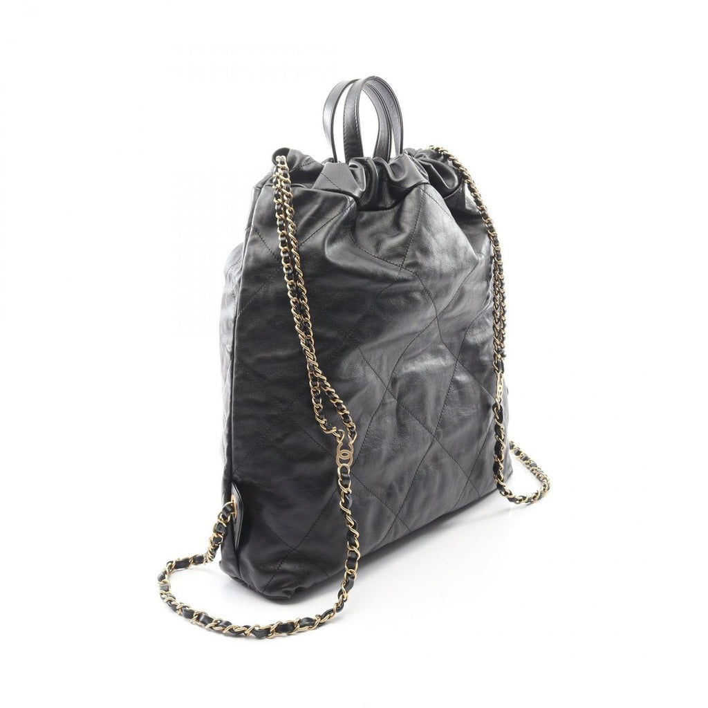 Chanel Backpack 22 Large Black Leather — view 2