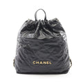 Chanel Backpack 22 Large Black Leather