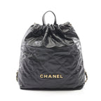 Chanel Backpack 22 Large Black Leather