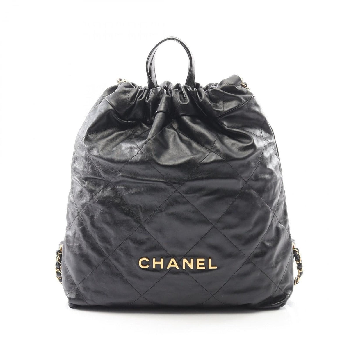 Chanel Backpack 22 Large Black Leather