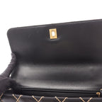 Chanel Handbag Wild Stitch Top Handle Black Leather — view 6