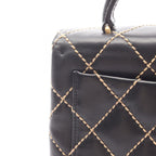 Chanel Handbag Wild Stitch Top Handle Black Leather — view 7