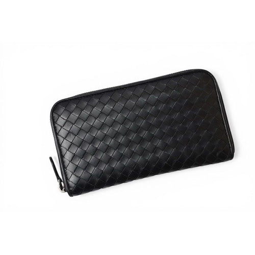 Bottega Veneta Wallet Zip Around Intrecciato Black — view 2