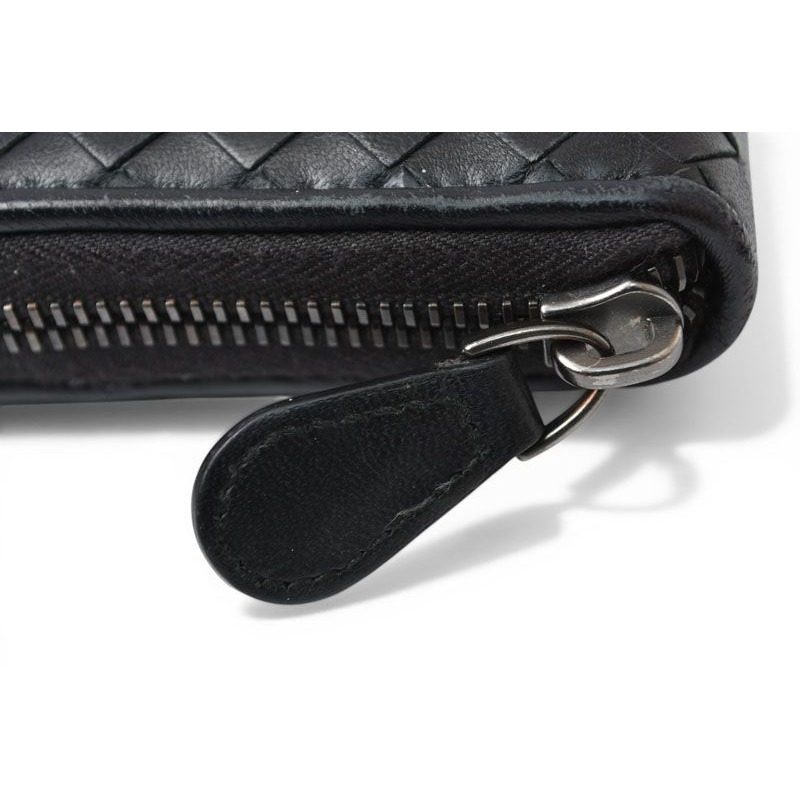 Bottega Veneta Wallet Zip Around Intrecciato Black — view 4