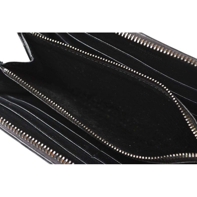 Bottega Veneta Wallet Zip Around Intrecciato Black — view 8