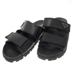 Prada Triangle Lo Velcro Strap Sandals 2 X3129 Black 8