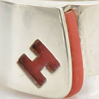 Hermes Charniere Rouge Silver Ring — view 8