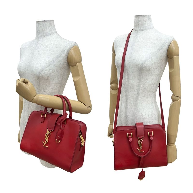 Saint Laurent Paris Baby Cabas YSL Logo Hardware Leather 2-Way Handbag — view 3