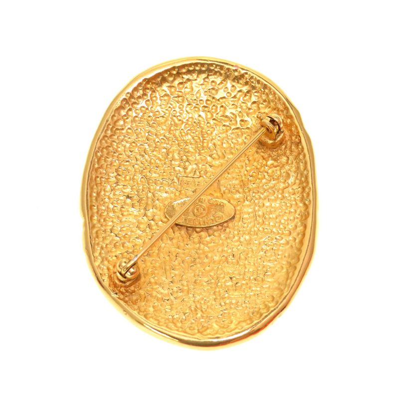Chanel Crown Coco Mark Vintage Gold Brooch Accessories 0233 — view 3