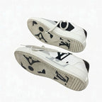 Louis Vuitton Charlie Line Monogram Sneakers Shoes Leather White Gray Black — view 6