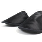 Louis Vuitton Sweet Line Logo Embroidery Satin Slippers Room Shoes Black — view 7