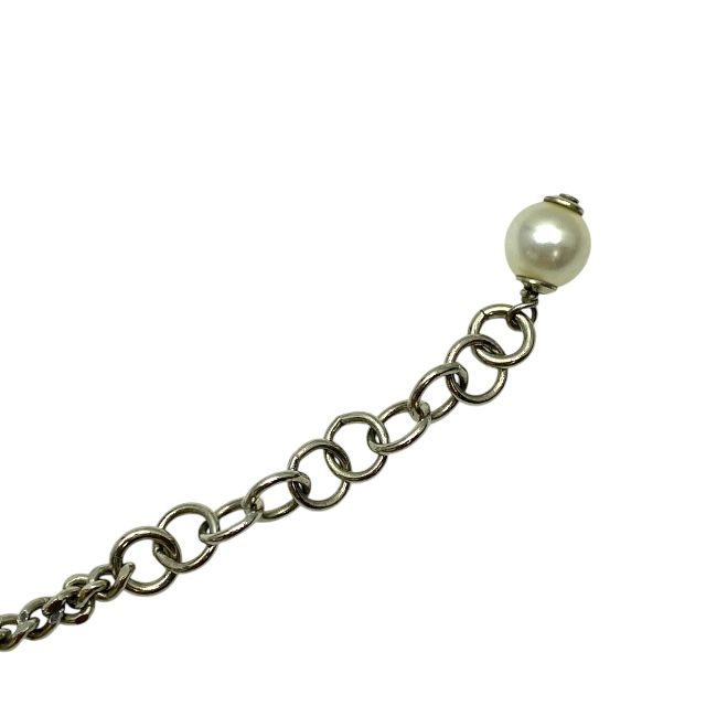 Chanel Bracelet C21 B Coco Mark Accessories Jewelry Faux Pearl Rhinestone Silver — view 9