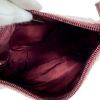 Prada Accessory Pouch Mini Handbag Ivory Wine Red Canvas — view 9