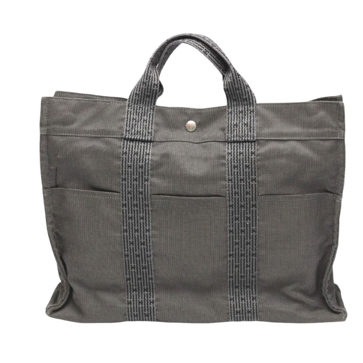 Hermes Yale Line Tote MM Canvas Bag Gray — view 2