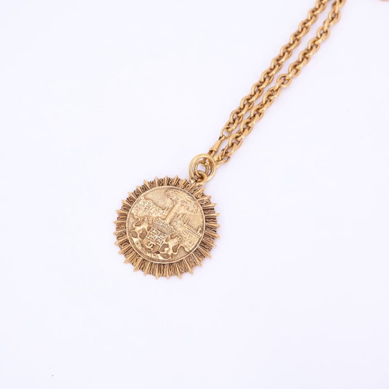 Chanel Coco Mark Round Necklace Chain Long GP Gold — view 4