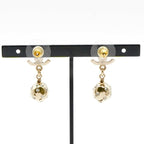 Chanel Earrings Gold Coco Mark Rhinestone — view 9