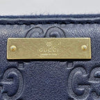 Gucci Round Zipper Long Wallet Navy Striped Line — view 5