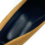Hermes Faubourg Loafer Leather Shoes Suede Brown Silver Hhardware Moccasin Flat — view 7