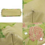 Fendi Tote Roll Bag Leather Beige Pink Green Silver Hardware Shoulder Floral A4 — view 4