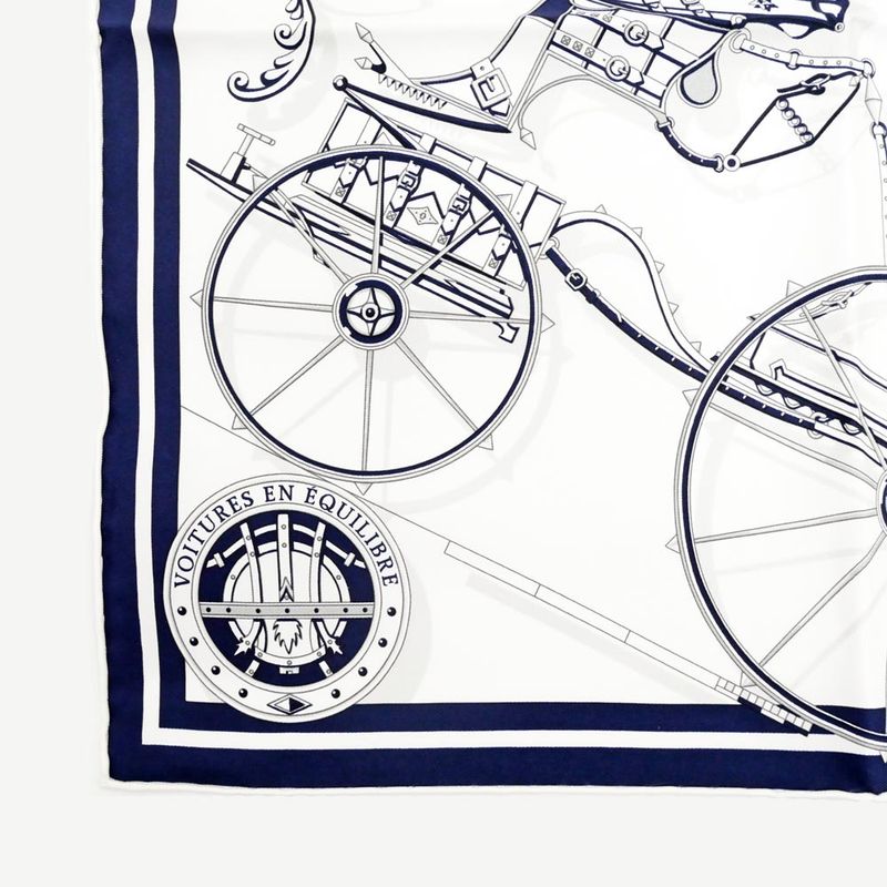 Hermes Gavroche 45 Scarf Voitures En Equilibre Silk Daisuke Nomura — view 4