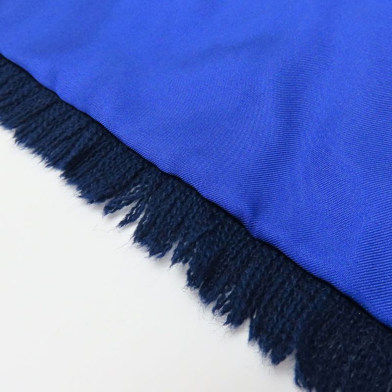 Hermes Scarf Silk Angora Blue Navy Apparel Shawl Fashionable Women — view 4