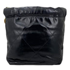 Chanel Shoulder Bag 22 Mini As3980 Shiny Calfskin Black Chain Gold Hardware — view 2