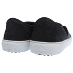 Chanel Coco Mark Suede Leather Use Tweed Switch Slip-on Shoes 38 — view 4