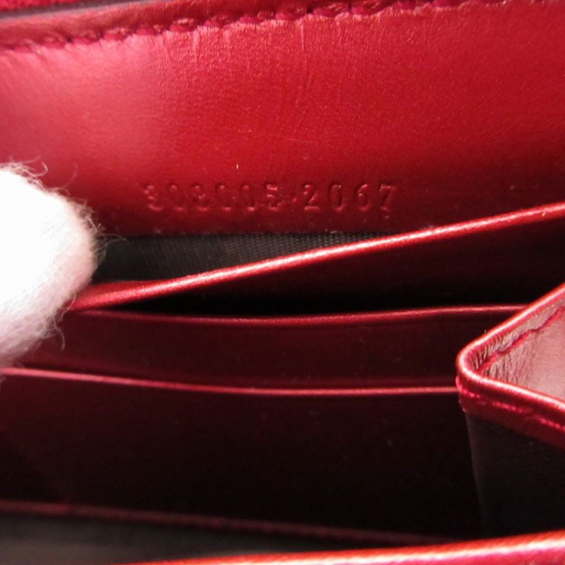 Gucci Heart Interlocking Leather Red Round Zipper Long Wallet 1346 — view 7