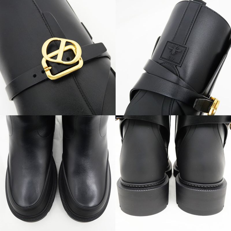 Christian Dior Empreinte Ankle BOOT Boots 37 1 2 Black Leather — view 9