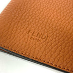 Fendi Pass Port Case with Logo Leather Brown — view 7