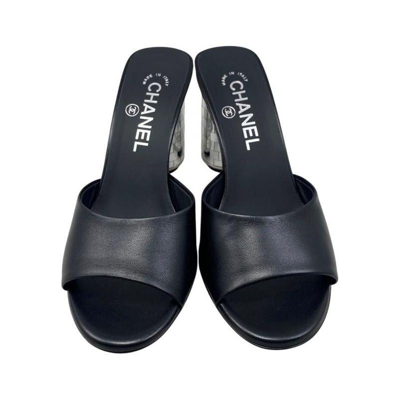 Chanel Mule Sandals Mirror Heel 94305 36 1 2 Size Coco Mark — view 3