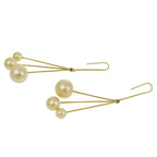 Celine Current Tag Bijoux Triple Faux Pearl Drop Earrings Ear Cuff GP — view 4
