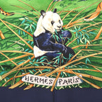 Hermes Carre 90 Sichlian Sicilian Animals Sichuan Silk Navy Scarf Blue — view 2